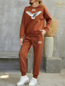 Women’s 2 Pcs Fleece Printed Tracksuit ✅