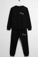 2 Pcs Men's Fleece Printed Track Suit